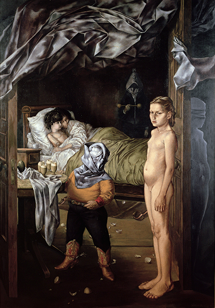 Dorothea Tanning, The Guest Room, 1950 – 52, private collection. Image: Bridgeman Images, Artwork: © ADAGP, Paris and DACS, London 2022